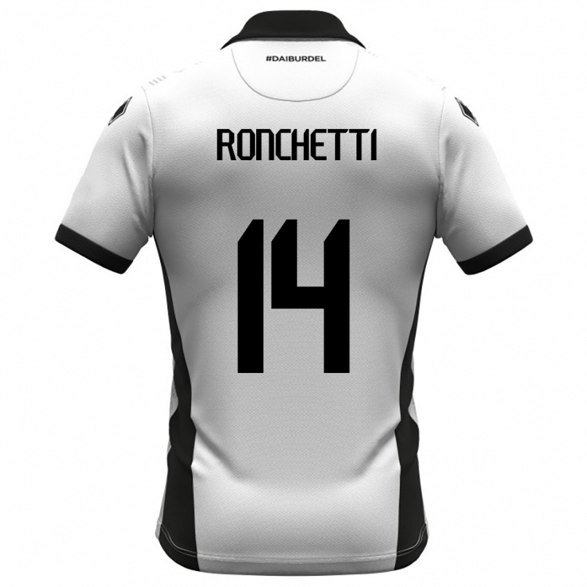 נשים פיליפו רונסי #14 לבן שחור כתום ג'רזי ביתית 2025/26 חולצה קצרה