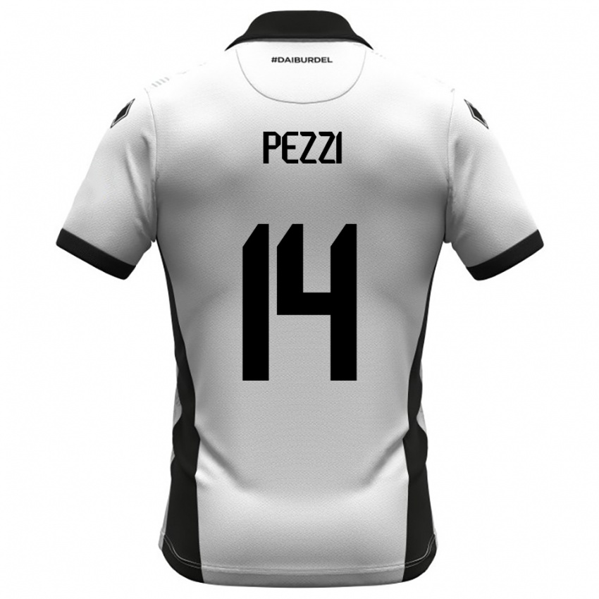 נשים Alessandro Pezzi #14 לבן שחור כתום ג'רזי ביתית 2025/26 חולצה קצרה