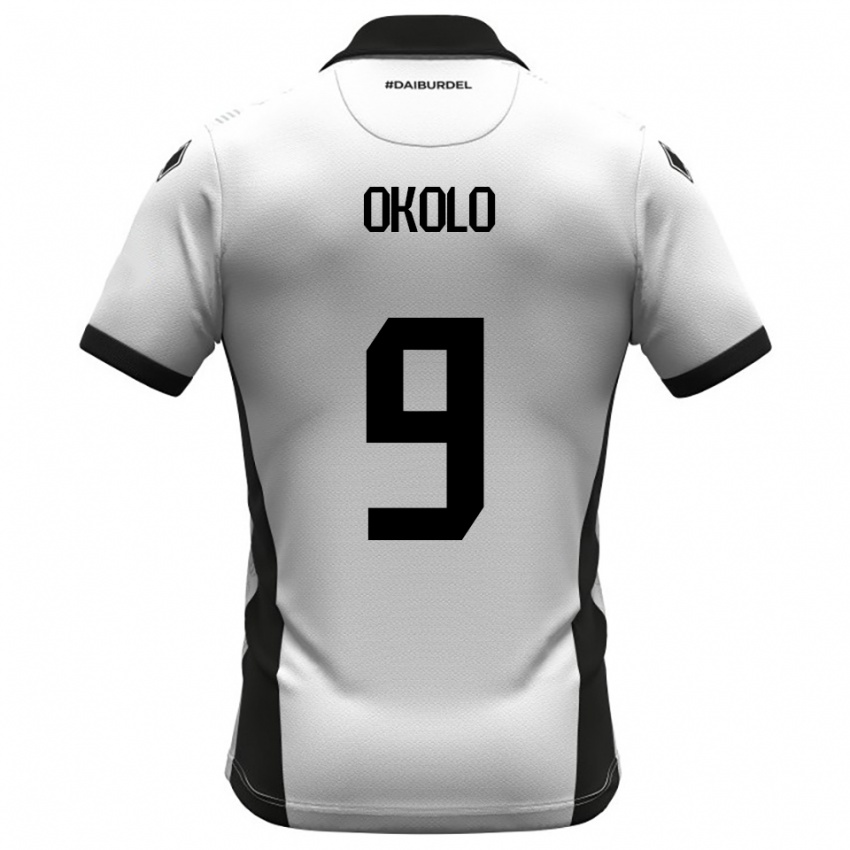 נשים Daniel Okolo #9 לבן שחור כתום ג'רזי ביתית 2025/26 חולצה קצרה