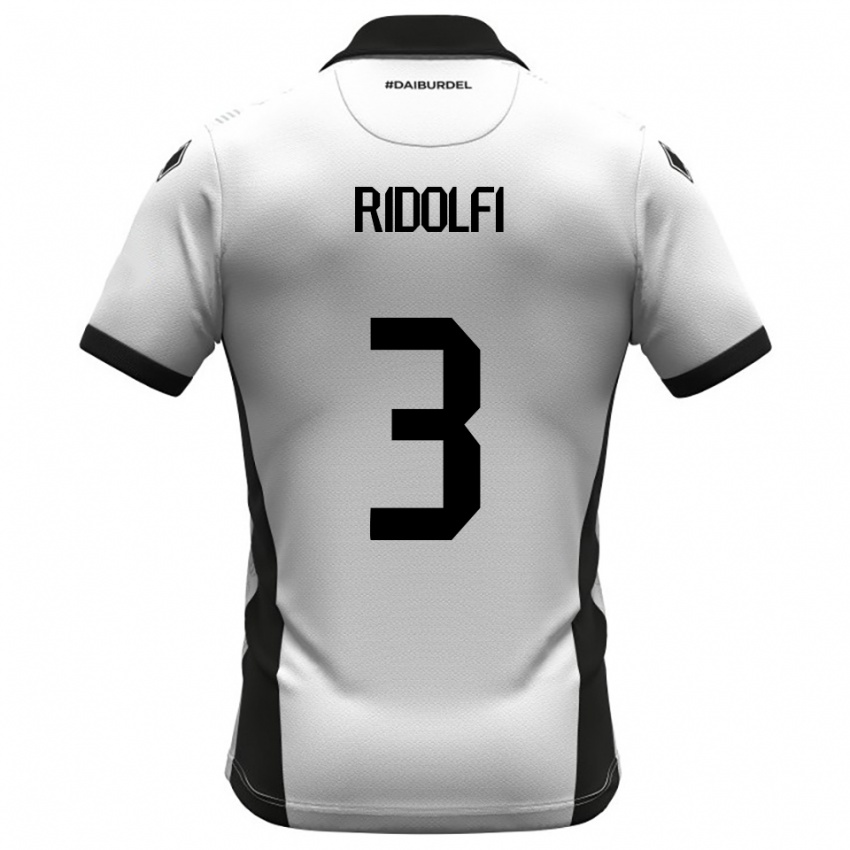 נשים מטיה רידולפי #3 לבן שחור כתום ג'רזי ביתית 2025/26 חולצה קצרה