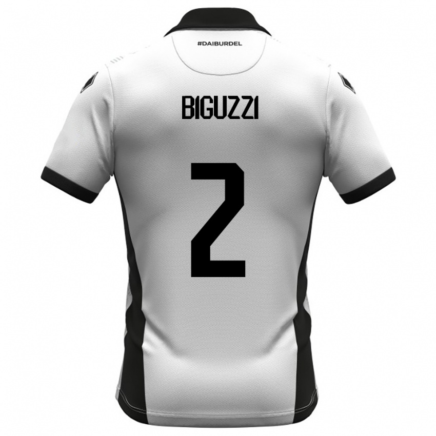 נשים ריקרדו ביגוצי #2 לבן שחור כתום ג'רזי ביתית 2025/26 חולצה קצרה