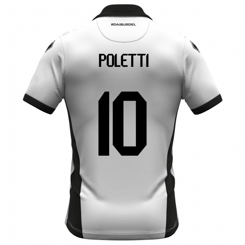 נשים Thomas Poletti #10 לבן שחור כתום ג'רזי ביתית 2025/26 חולצה קצרה