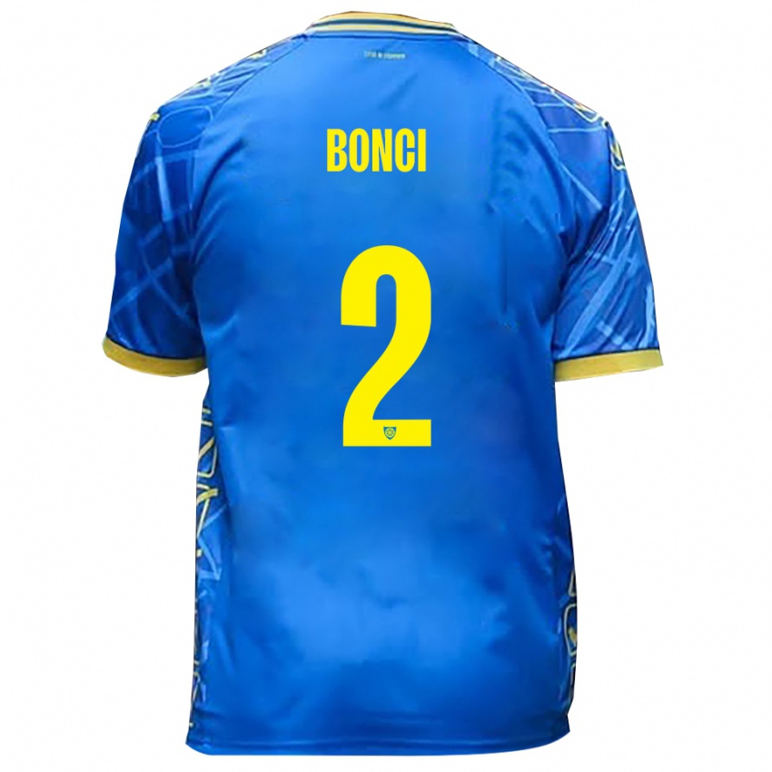 נשים אלברטו בונסי #2 כחול שמיים צהוב ג'רזי ביתית 2025/26 חולצה קצרה