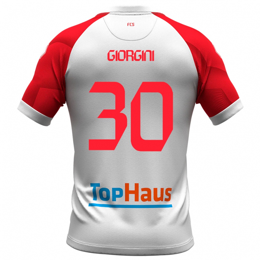 נשים Andrea Giorgini #30 לבן אדום ג'רזי ביתית 2025/26 חולצה קצרה
