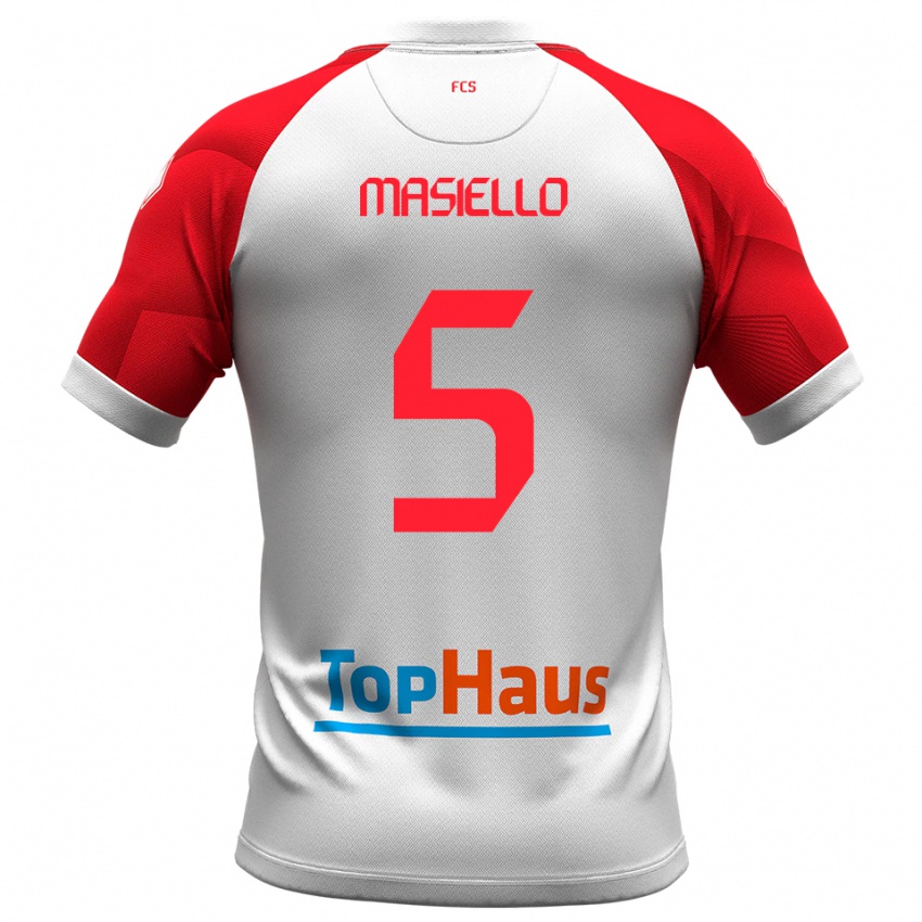 נשים אנדראה מסיאלו #5 לבן אדום ג'רזי ביתית 2025/26 חולצה קצרה