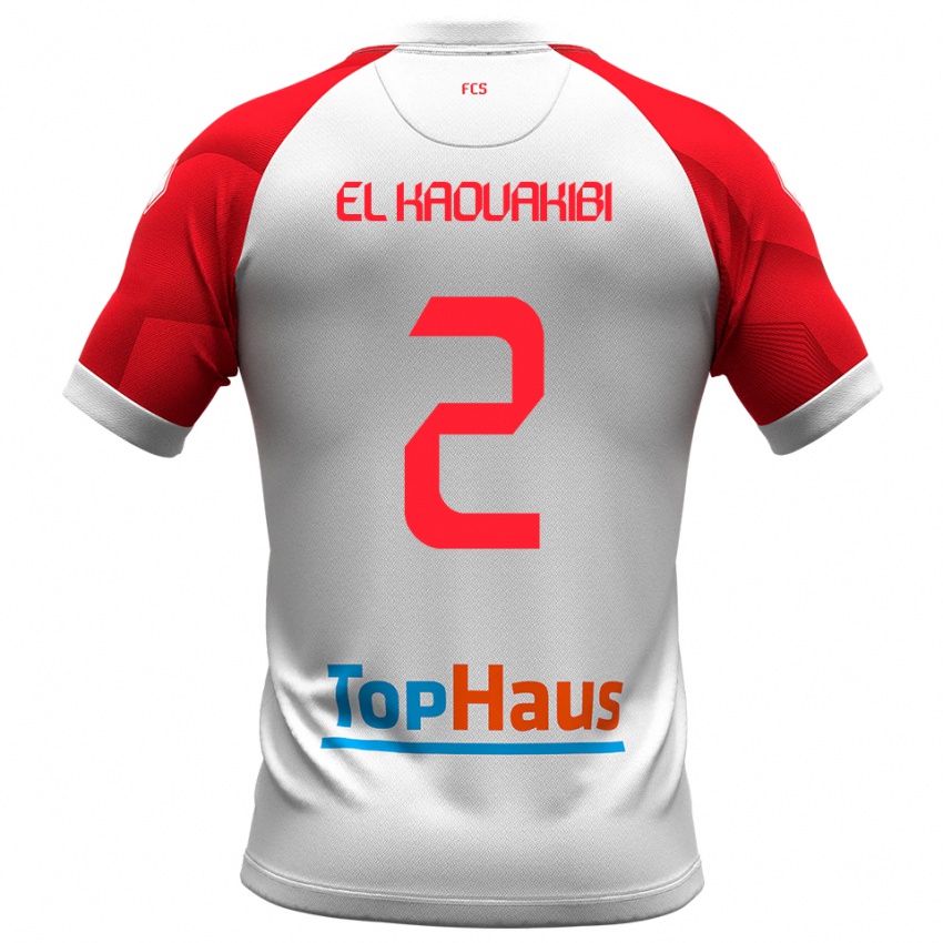 נשים Hamza El Kaouakibi #2 לבן אדום ג'רזי ביתית 2025/26 חולצה קצרה