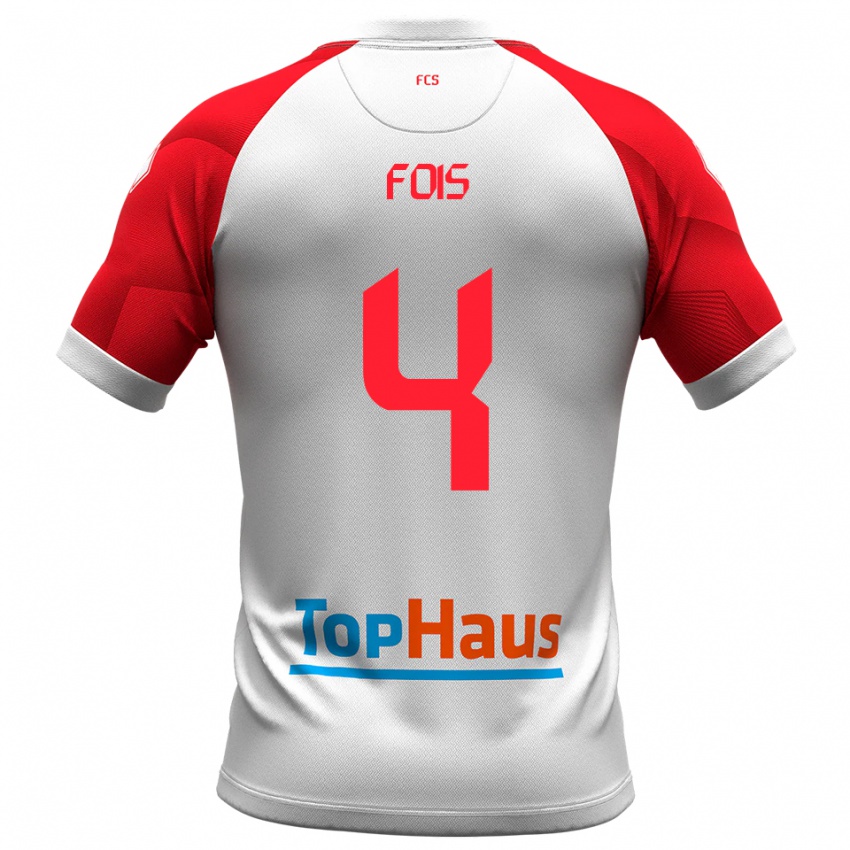 נשים Daniel Fois #4 לבן אדום ג'רזי ביתית 2025/26 חולצה קצרה