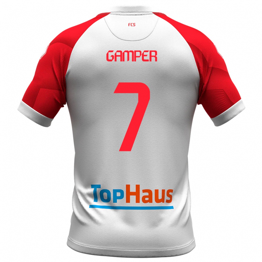 נשים Hannes Gamper #7 לבן אדום ג'רזי ביתית 2025/26 חולצה קצרה