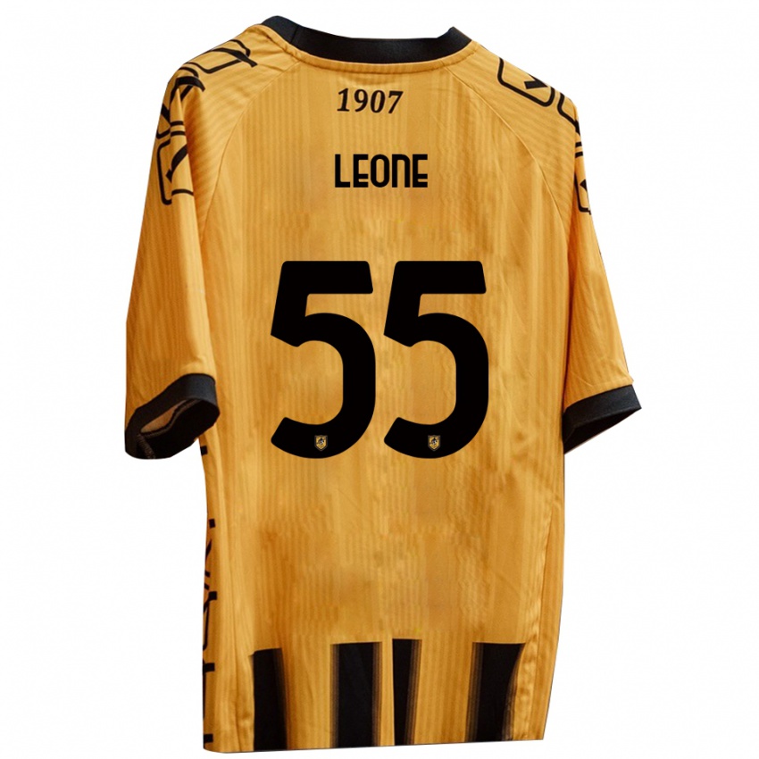 נשים ג'וזפה לאונה #55 צהוב שחור ג'רזי ביתית 2025/26 חולצה קצרה