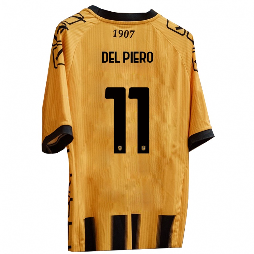 נשים לורנזו דל פיירו #11 צהוב שחור ג'רזי ביתית 2025/26 חולצה קצרה