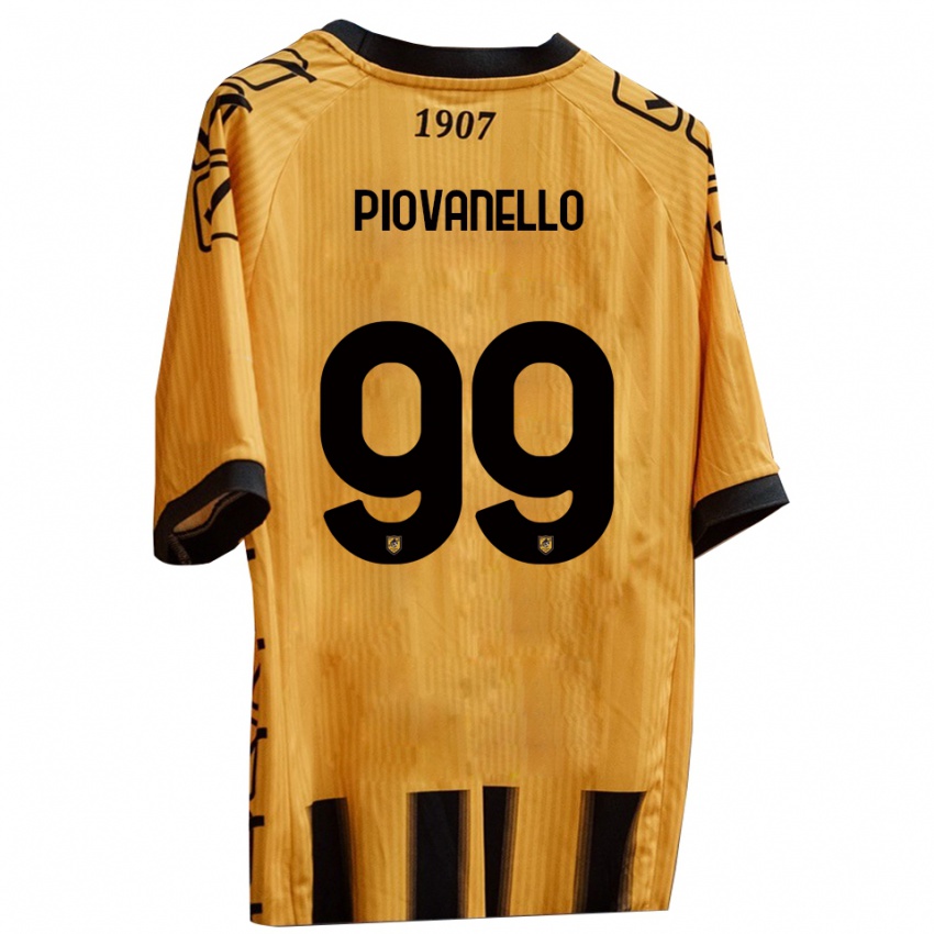 נשים Enrico Piovanello #99 צהוב שחור ג'רזי ביתית 2025/26 חולצה קצרה