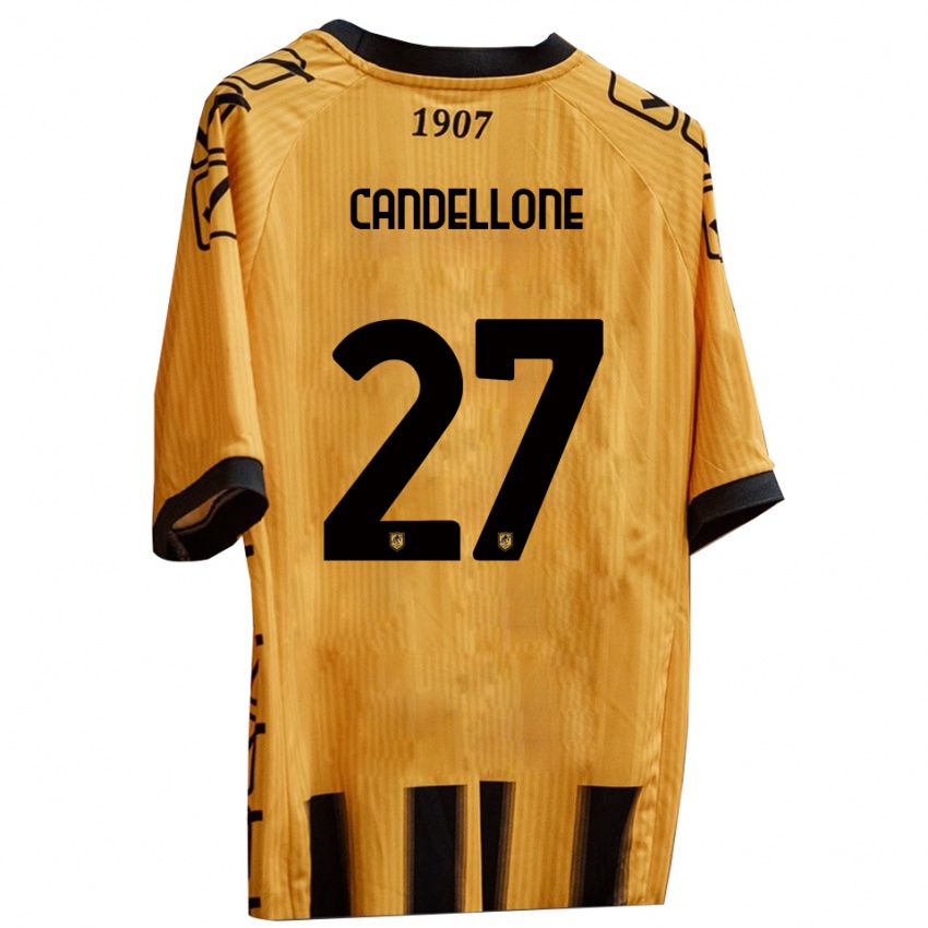 נשים לאונרדו קנדלונה #27 צהוב שחור ג'רזי ביתית 2025/26 חולצה קצרה