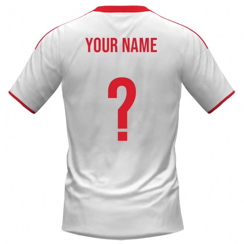נשים השם שלך #0 לבן אדום ג'רזי ביתית 2025/26 חולצה קצרה