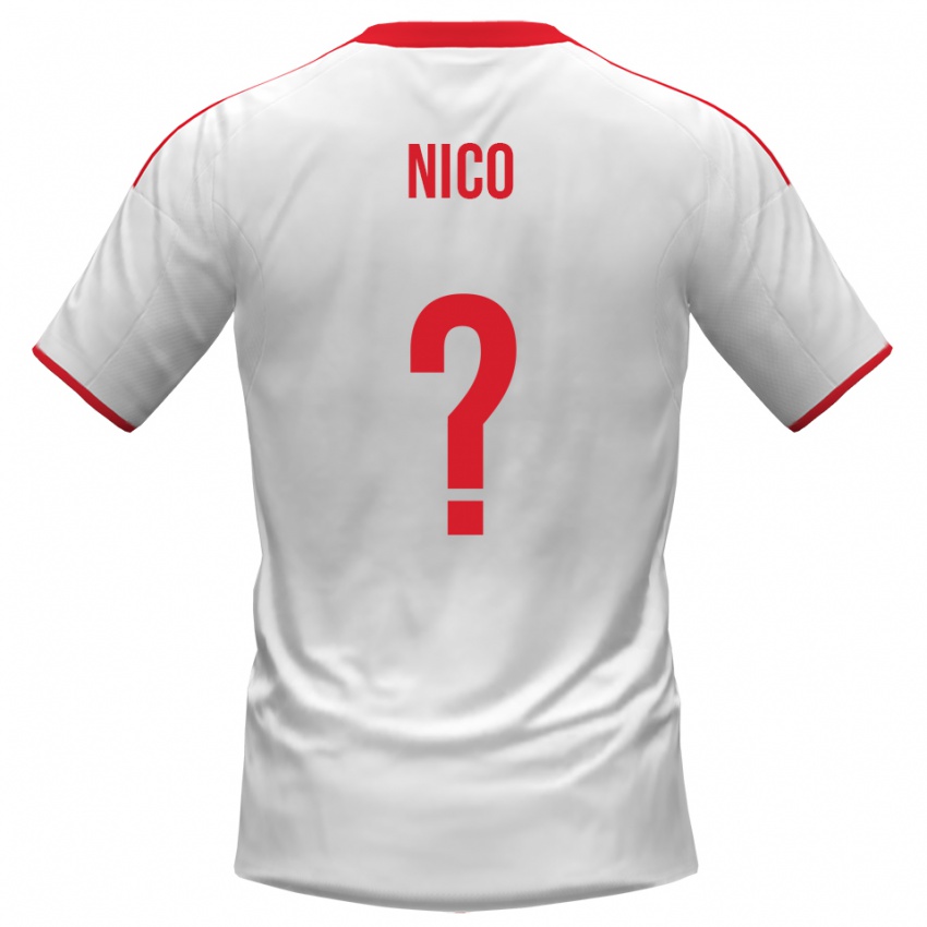 נשים Riccardo Nico #0 לבן אדום ג'רזי ביתית 2025/26 חולצה קצרה