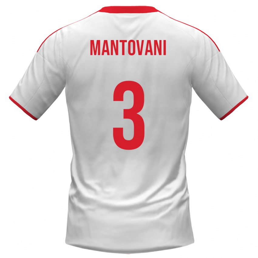 נשים ולריו מנטובני #3 לבן אדום ג'רזי ביתית 2025/26 חולצה קצרה