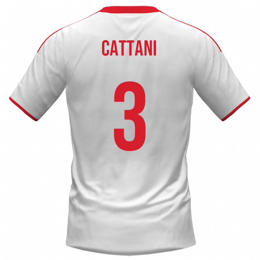 נשים Thomas Cattani #3 לבן אדום ג'רזי ביתית 2025/26 חולצה קצרה