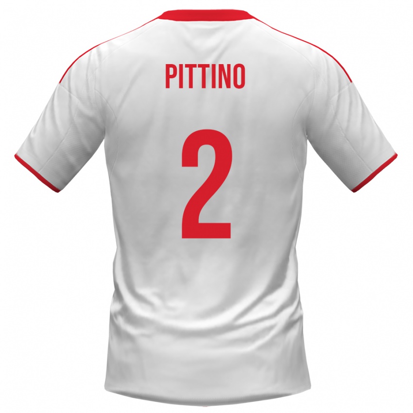 נשים טומאסו פיטינו #2 לבן אדום ג'רזי ביתית 2025/26 חולצה קצרה