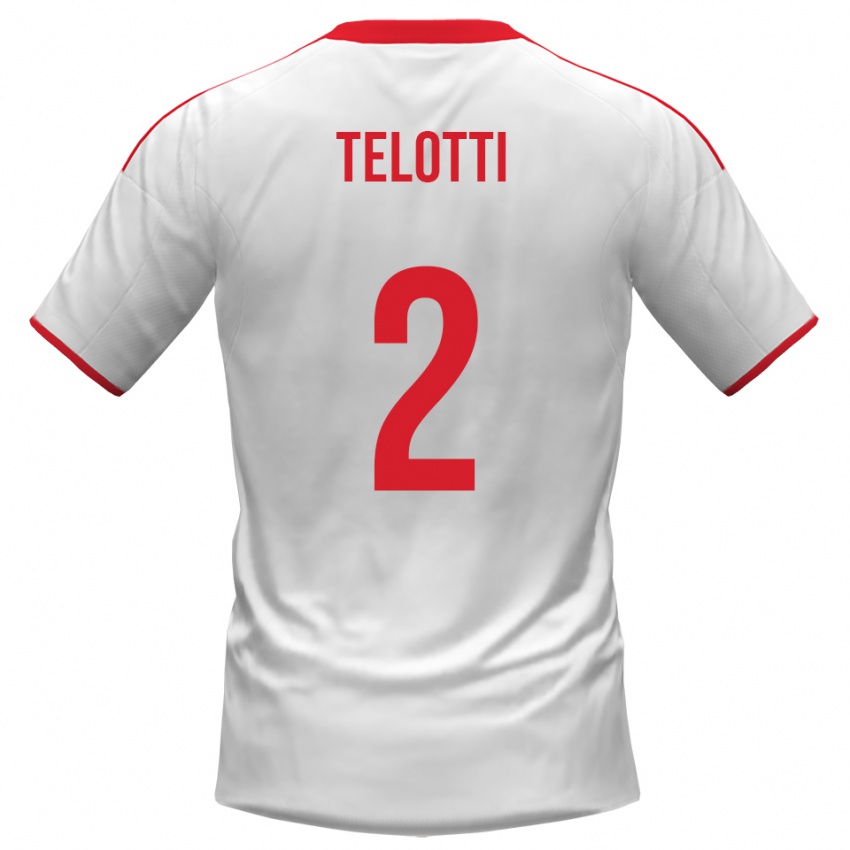 נשים Giacomo Telotti #2 לבן אדום ג'רזי ביתית 2025/26 חולצה קצרה