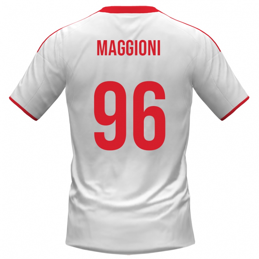 נשים טומאסו מאגיוני #96 לבן אדום ג'רזי ביתית 2025/26 חולצה קצרה