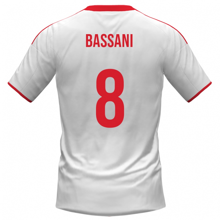נשים ניקולו באסאני #8 לבן אדום ג'רזי ביתית 2025/26 חולצה קצרה