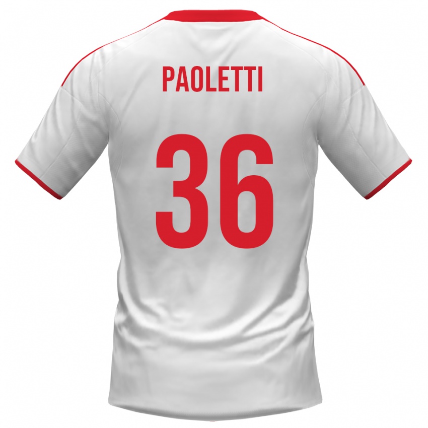 נשים פלאביו פאולטי #36 לבן אדום ג'רזי ביתית 2025/26 חולצה קצרה