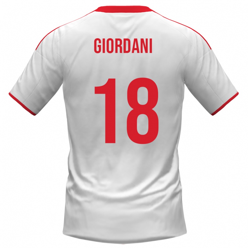 נשים Andrea Giordani #18 לבן אדום ג'רזי ביתית 2025/26 חולצה קצרה