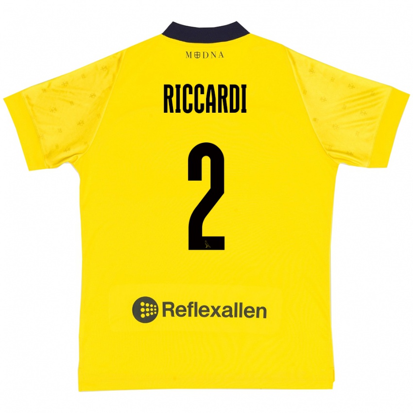 נשים Marcello Riccardi #2 צהוב כחול נייבי ג'רזי ביתית 2025/26 חולצה קצרה