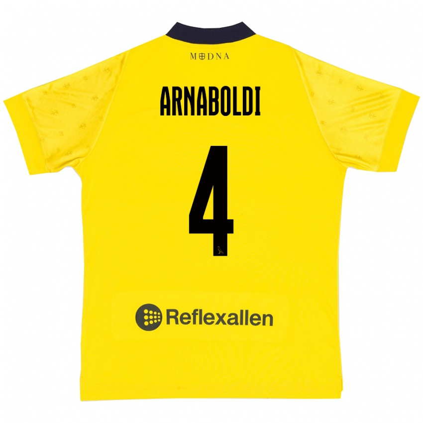 נשים Pietro Arnaboldi #4 צהוב כחול נייבי ג'רזי ביתית 2025/26 חולצה קצרה