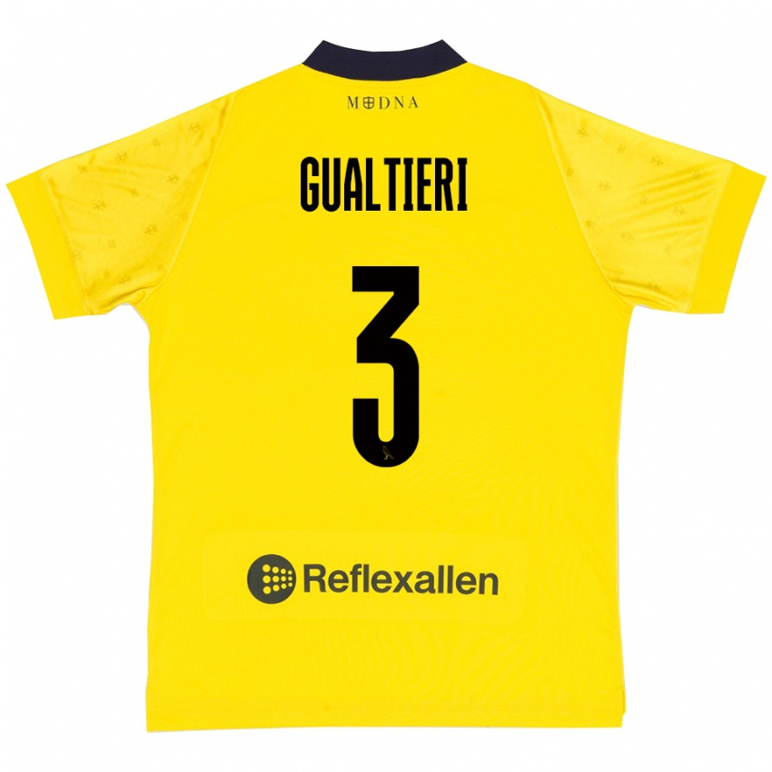 נשים Stefano Gualtieri #3 צהוב כחול נייבי ג'רזי ביתית 2025/26 חולצה קצרה