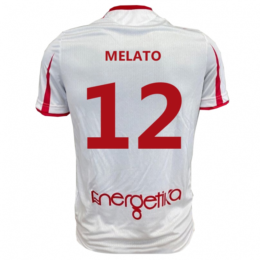 נשים Emanuele Melato #12 לבן אדום ג'רזי ביתית 2025/26 חולצה קצרה