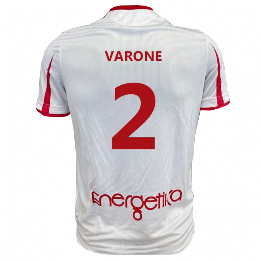 נשים Francesco Varone #2 לבן אדום ג'רזי ביתית 2025/26 חולצה קצרה