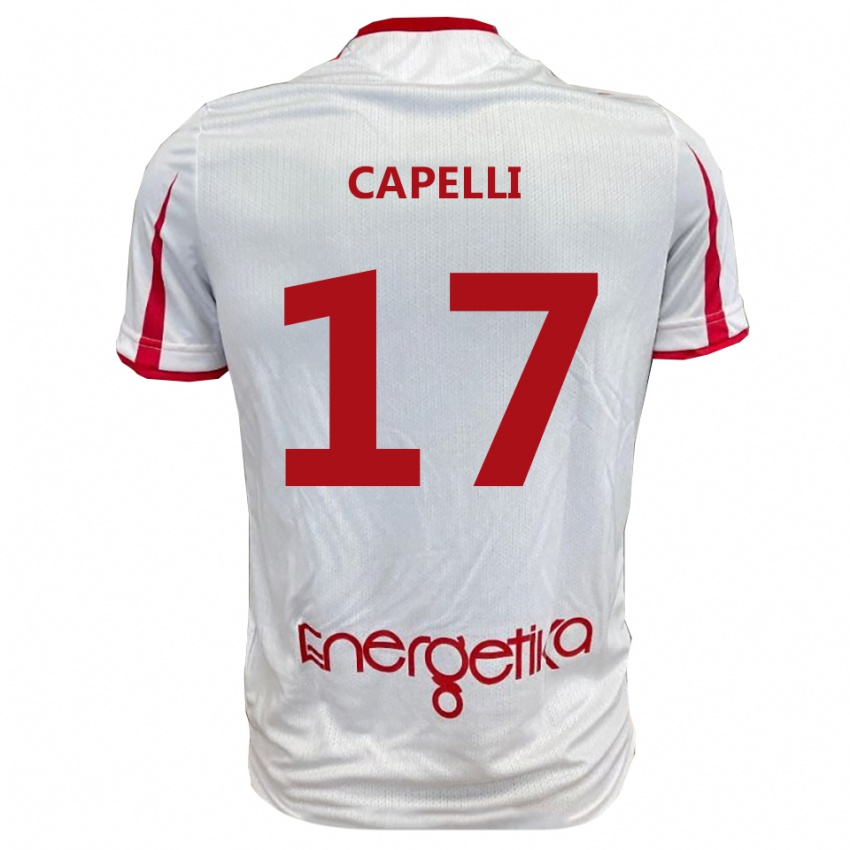 נשים Alessandro Capelli #17 לבן אדום ג'רזי ביתית 2025/26 חולצה קצרה