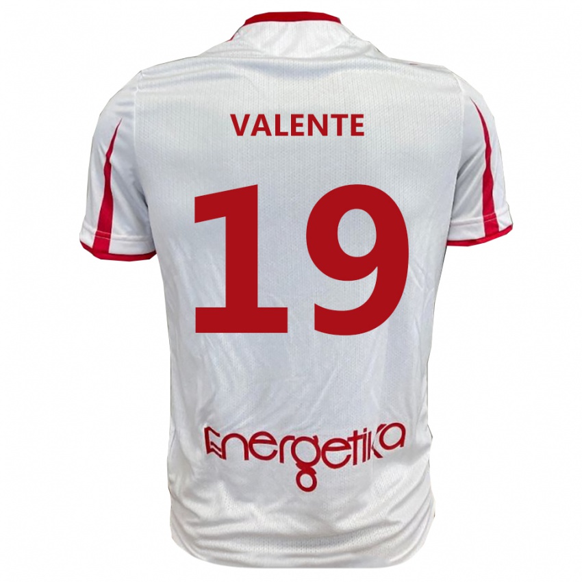 נשים ניקולה ולנטה #19 לבן אדום ג'רזי ביתית 2025/26 חולצה קצרה