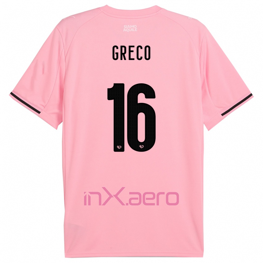 נשים Riccardo Greco #16 ורוד שחור ג'רזי ביתית 2025/26 חולצה קצרה