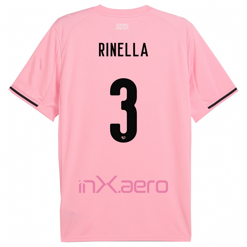 נשים Alessandro Rinella #3 ורוד שחור ג'רזי ביתית 2025/26 חולצה קצרה