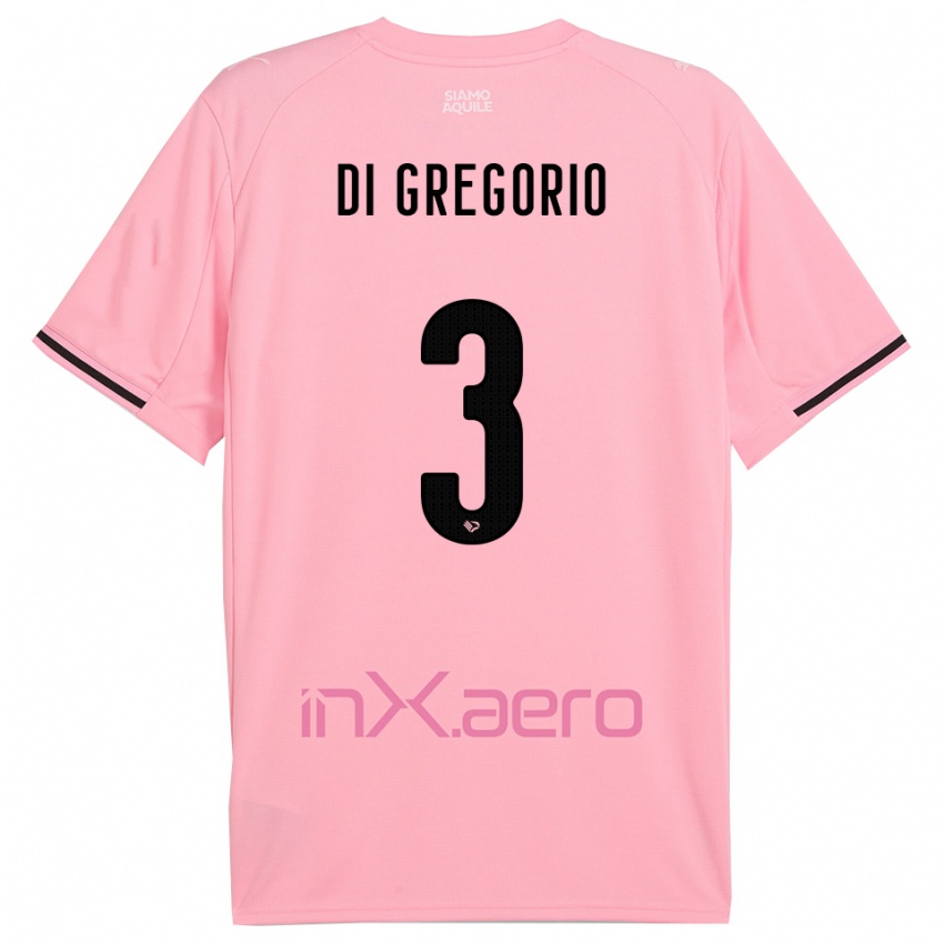 נשים Angelo Di Gregorio #3 ורוד שחור ג'רזי ביתית 2025/26 חולצה קצרה