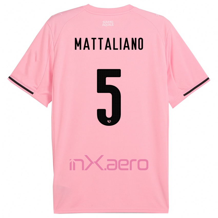 נשים Cristian Mattaliano #5 ורוד שחור ג'רזי ביתית 2025/26 חולצה קצרה