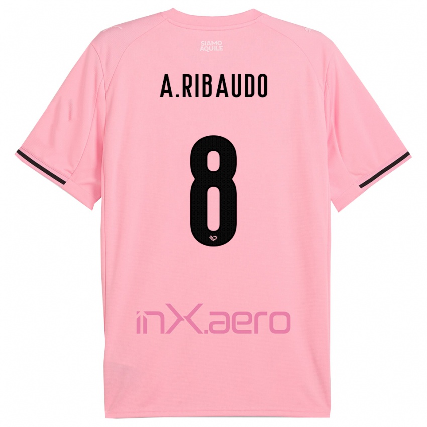 נשים Alessandro Ribaudo #8 ורוד שחור ג'רזי ביתית 2025/26 חולצה קצרה