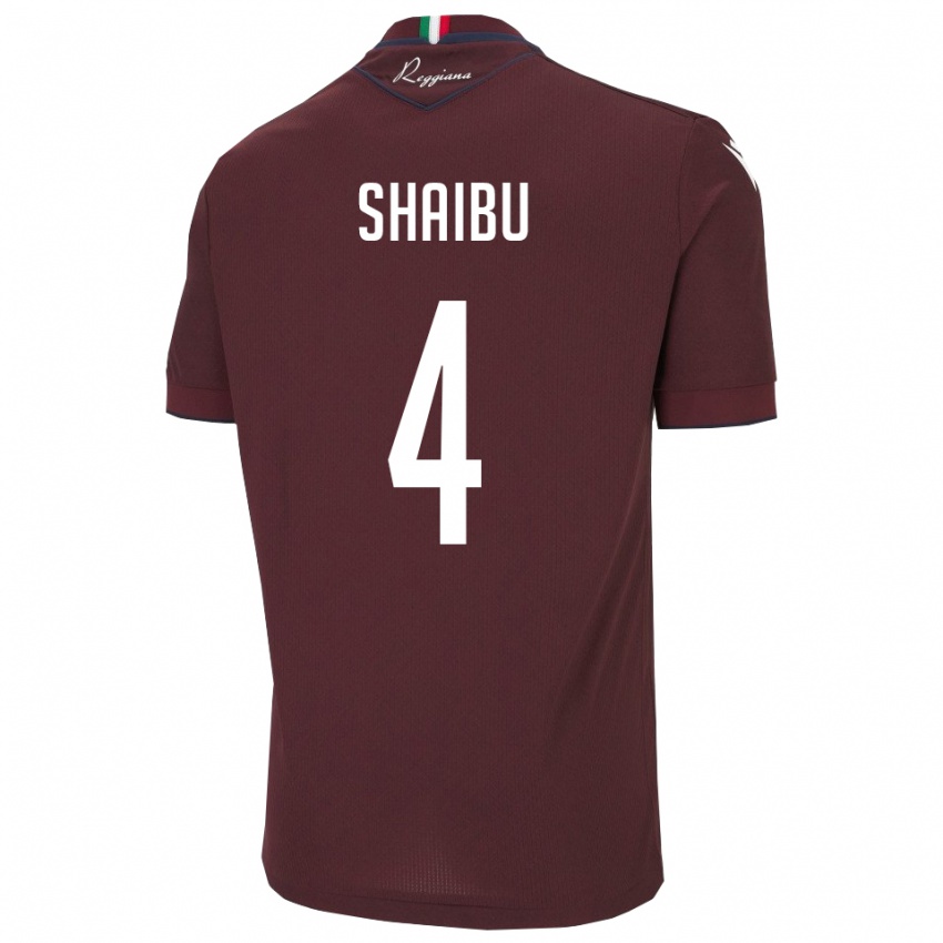 נשים Nuhu Shaibu #4 בורגונדי לבן ג'רזי ביתית 2025/26 חולצה קצרה