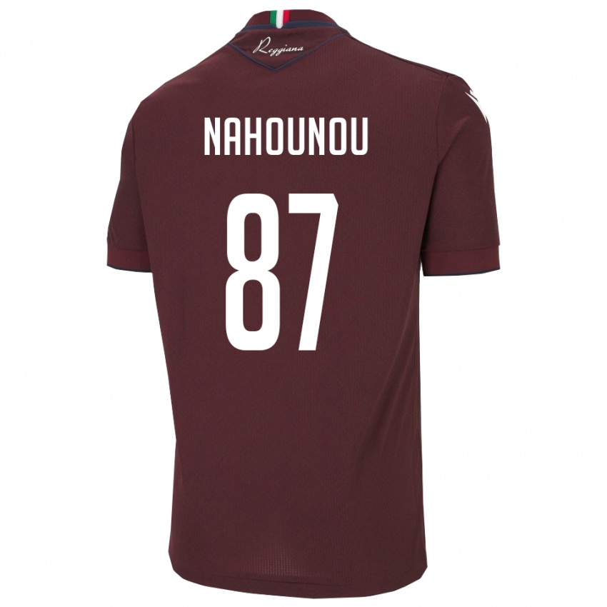 נשים Yannis Nahounou #87 בורגונדי לבן ג'רזי ביתית 2025/26 חולצה קצרה