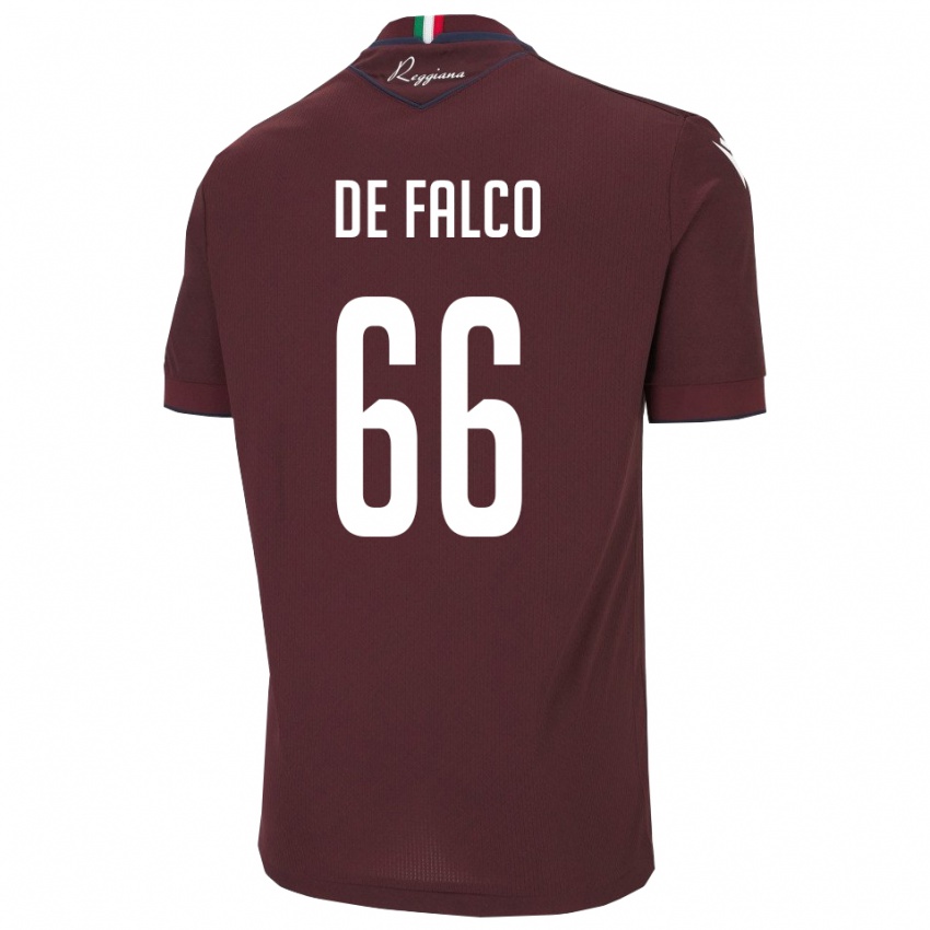 נשים Cristian De Falco #66 בורגונדי לבן ג'רזי ביתית 2025/26 חולצה קצרה