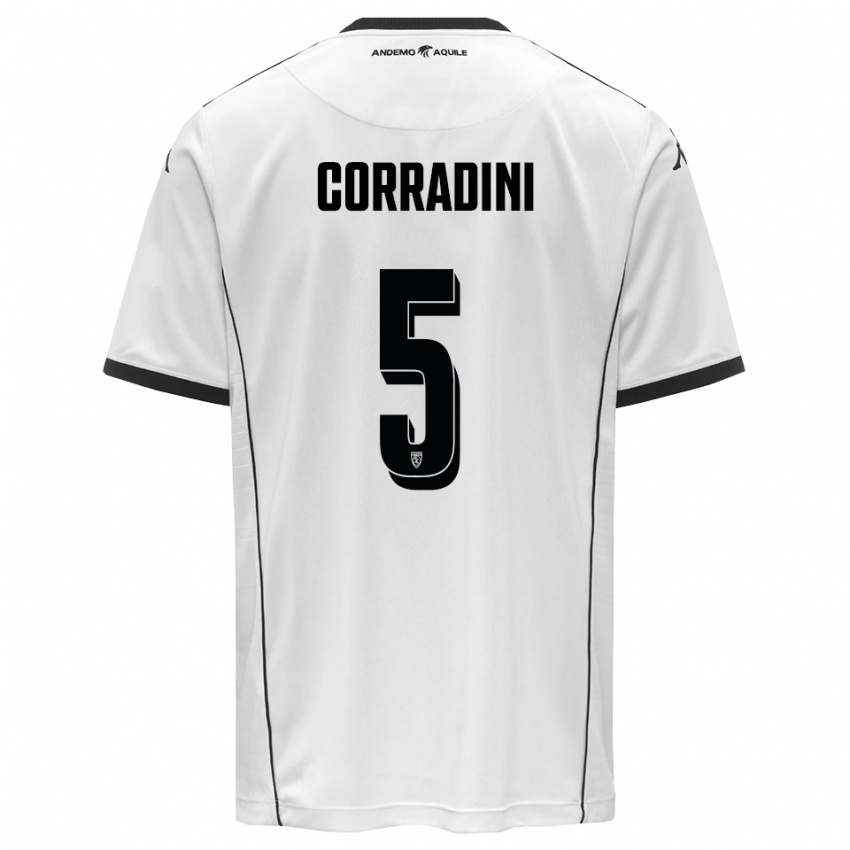 נשים Giovanni Corradini #5 לבן שחור ג'רזי ביתית 2025/26 חולצה קצרה