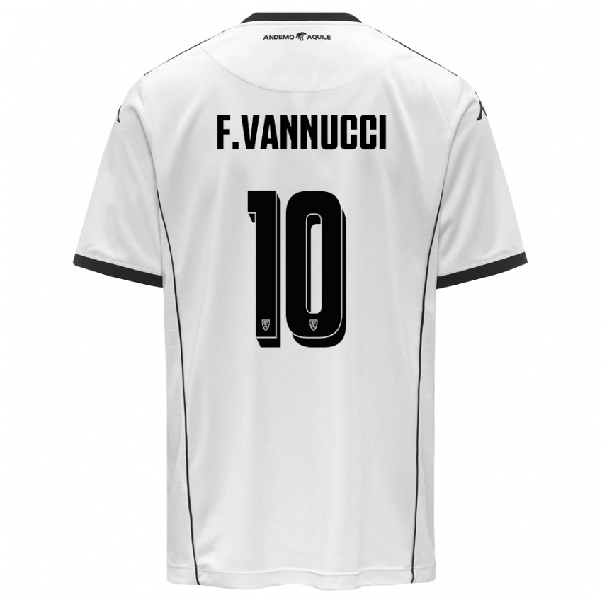 נשים Federico Vannucci #10 לבן שחור ג'רזי ביתית 2025/26 חולצה קצרה