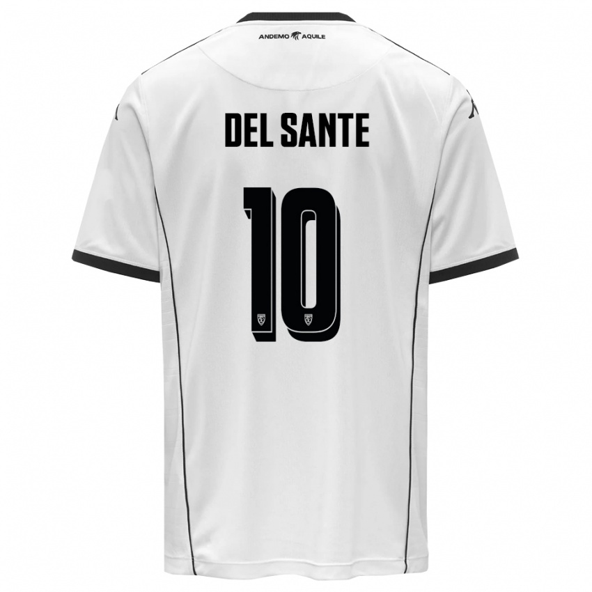 נשים Davide Del Sante #10 לבן שחור ג'רזי ביתית 2025/26 חולצה קצרה