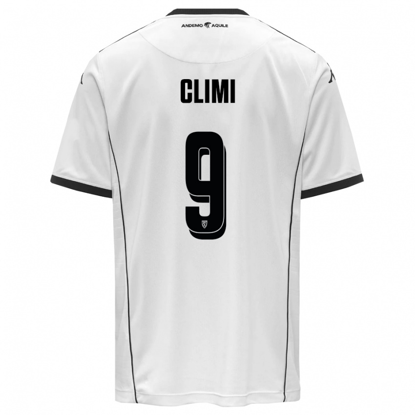 נשים Francesco Climi #9 לבן שחור ג'רזי ביתית 2025/26 חולצה קצרה