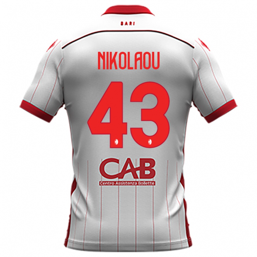 נשים ימיטריס ניקולאו #43 לבן אדום ג'רזי ביתית 2025/26 חולצה קצרה