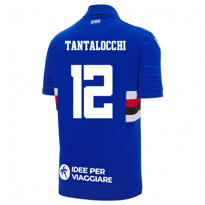 נשים Elia Tantalocchi #12 כחול לבן ג'רזי ביתית 2025/26 חולצה קצרה