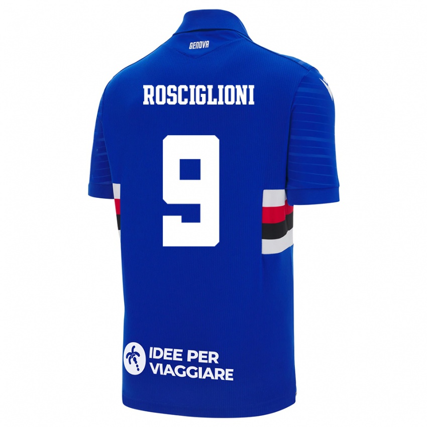 נשים Simone Rosciglioni #9 כחול לבן ג'רזי ביתית 2025/26 חולצה קצרה