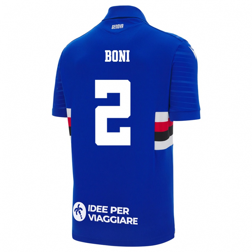 נשים Dennis Boni #2 כחול לבן ג'רזי ביתית 2025/26 חולצה קצרה