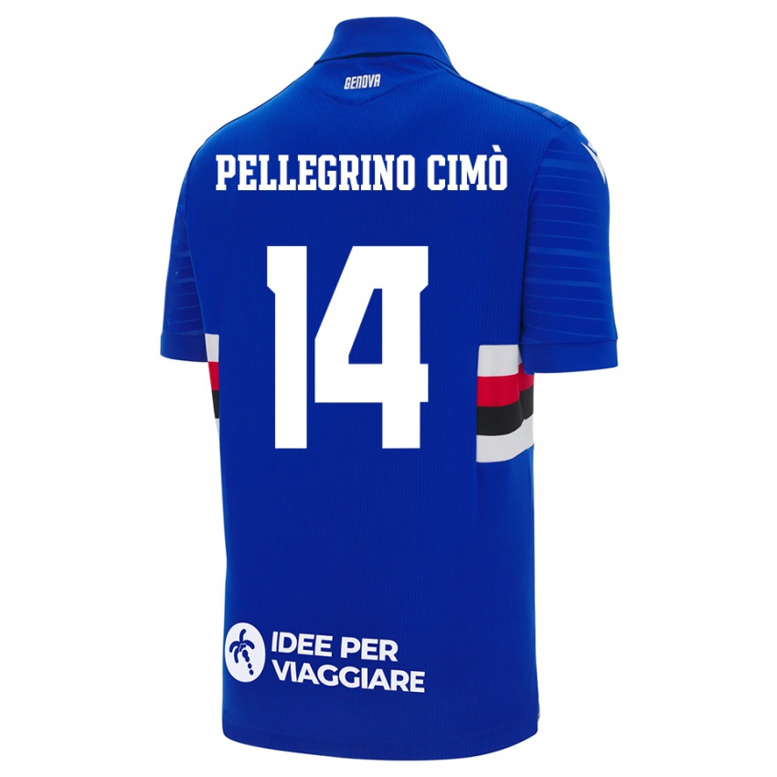 נשים Giada Pellegrino Cimò #14 כחול לבן ג'רזי ביתית 2025/26 חולצה קצרה